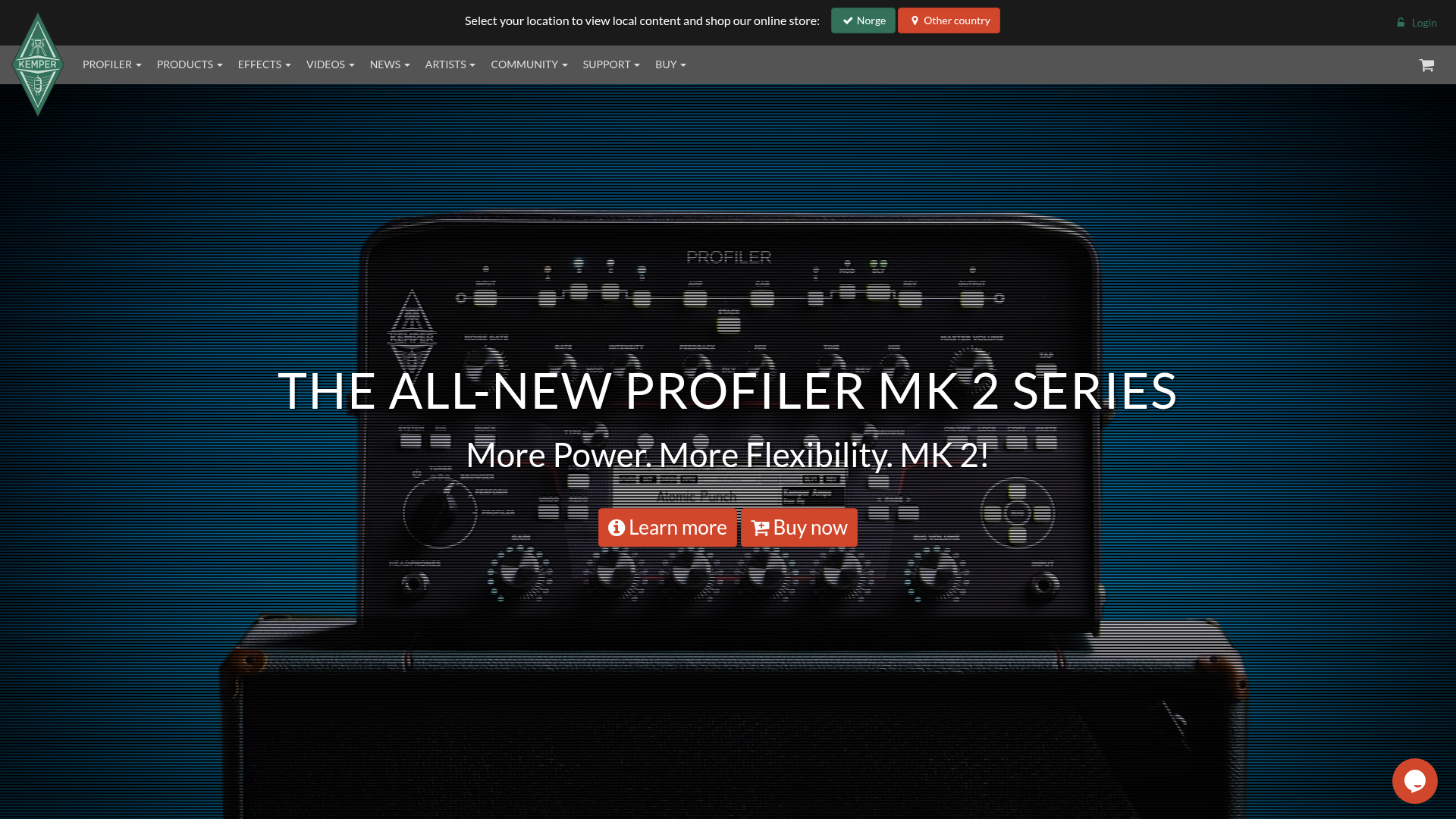 Screenshot van kemper-amps.com