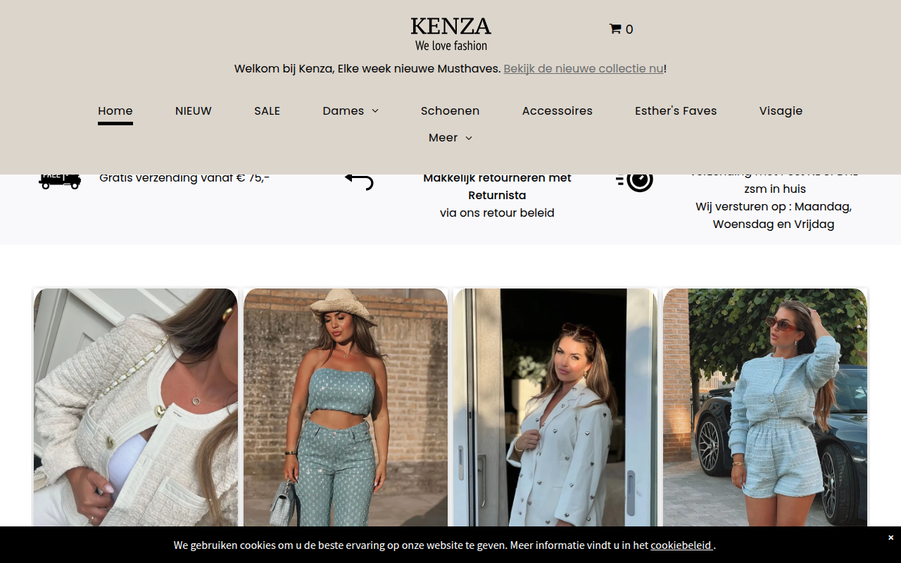 Screenshot van kenzawelovefashion.nl