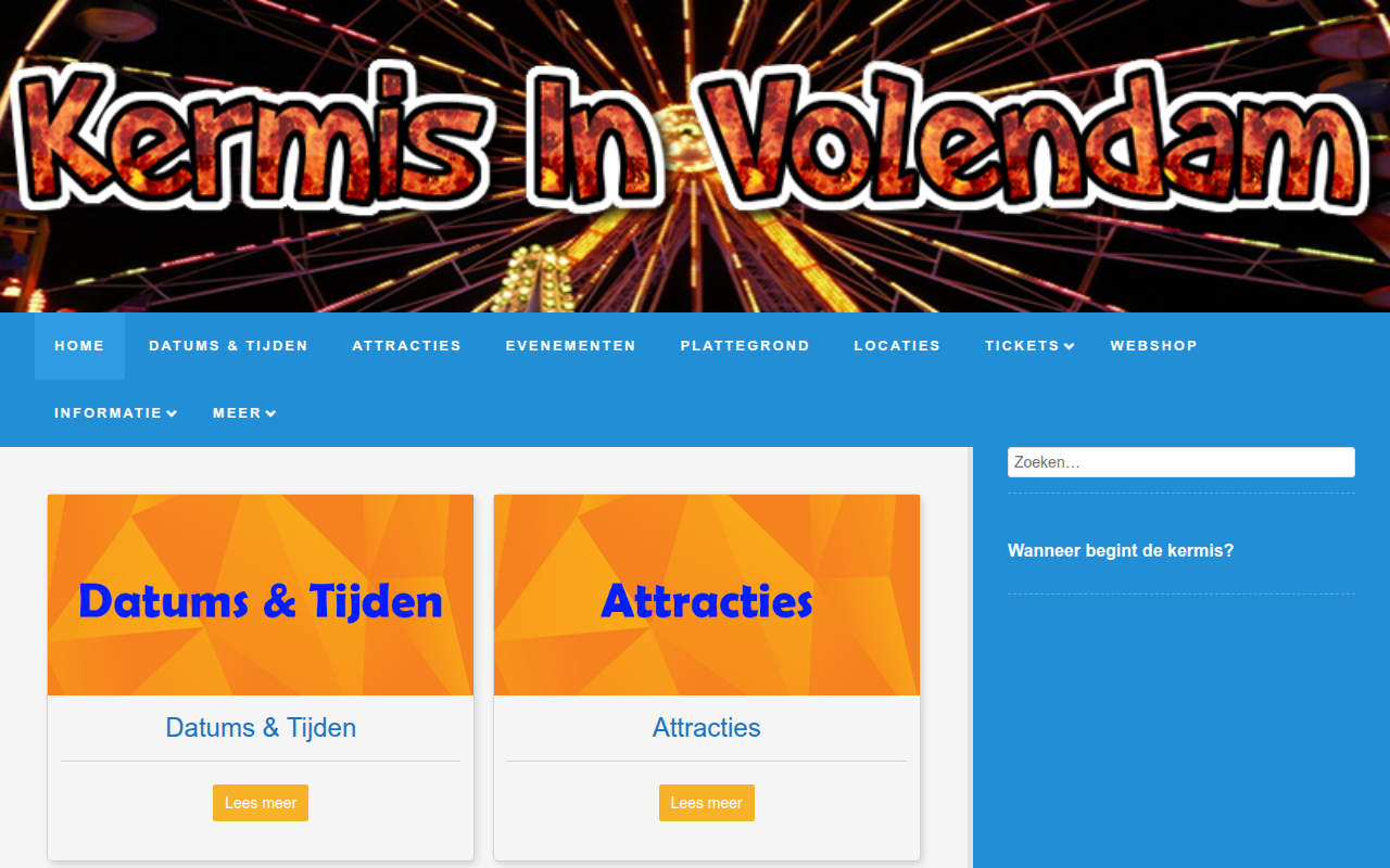 Screenshot van kermis-in-volendam.nl