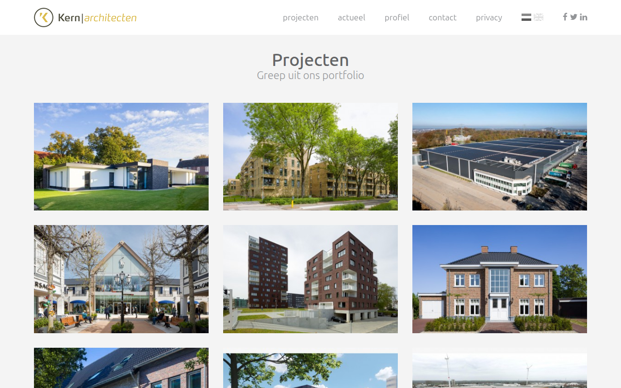Screenshot van kernarchitecten.com