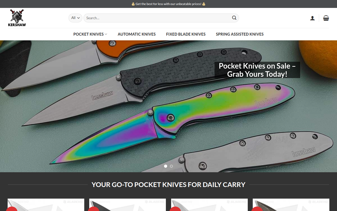 Screenshot van kershawstore.com
