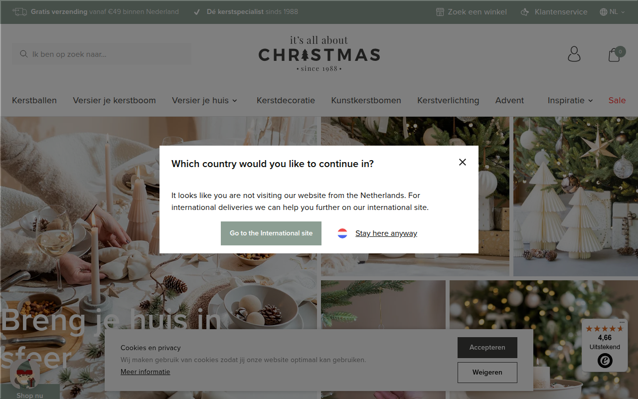 Screenshot van kerstversiering.nl