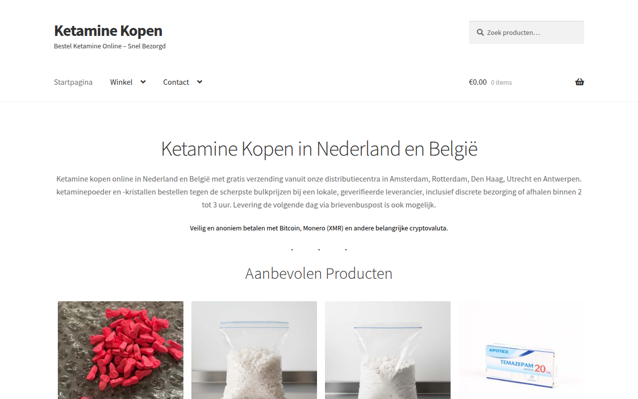 Screenshot van ketamine-kopen.com