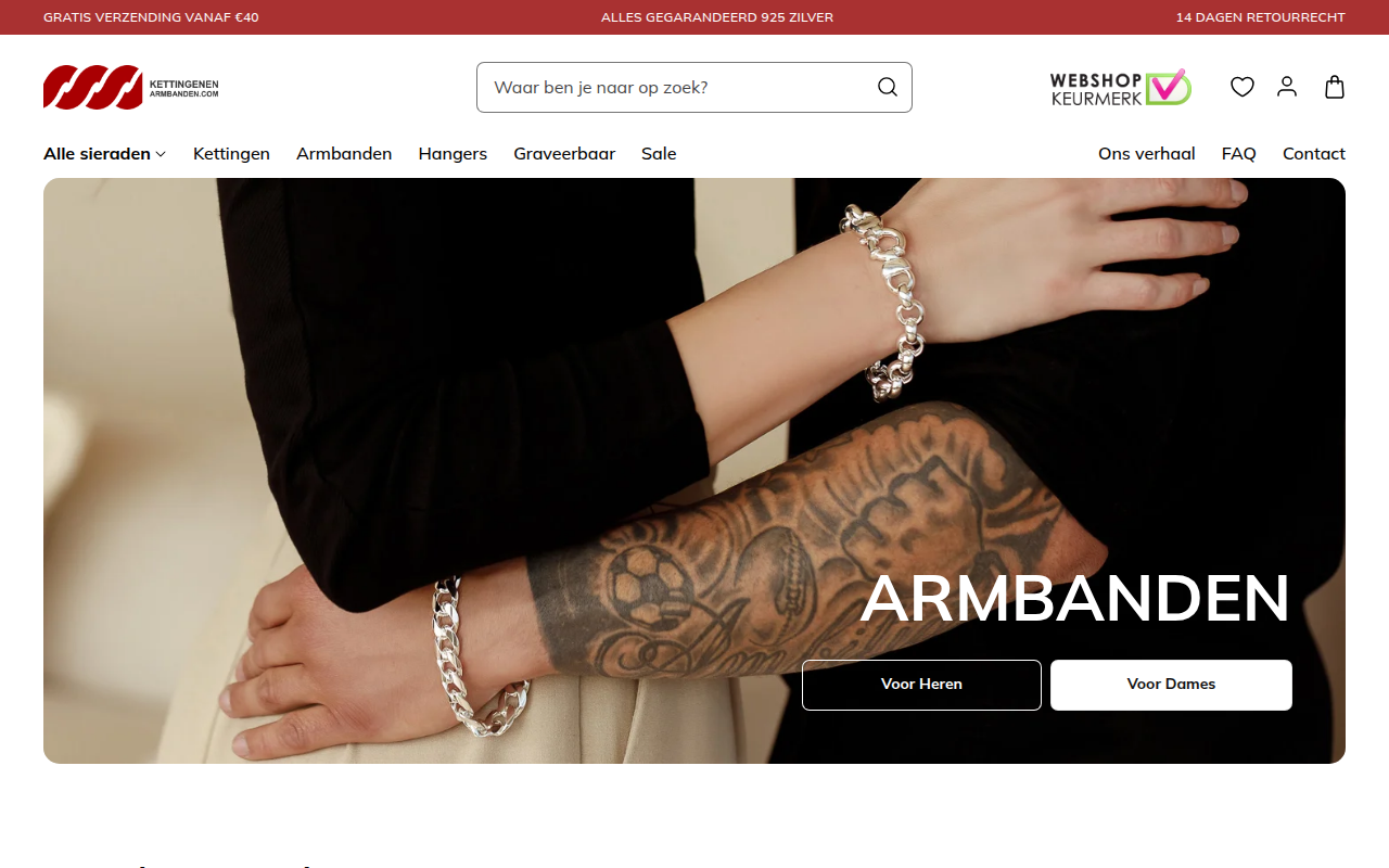 Screenshot van kettingenenarmbanden.com
