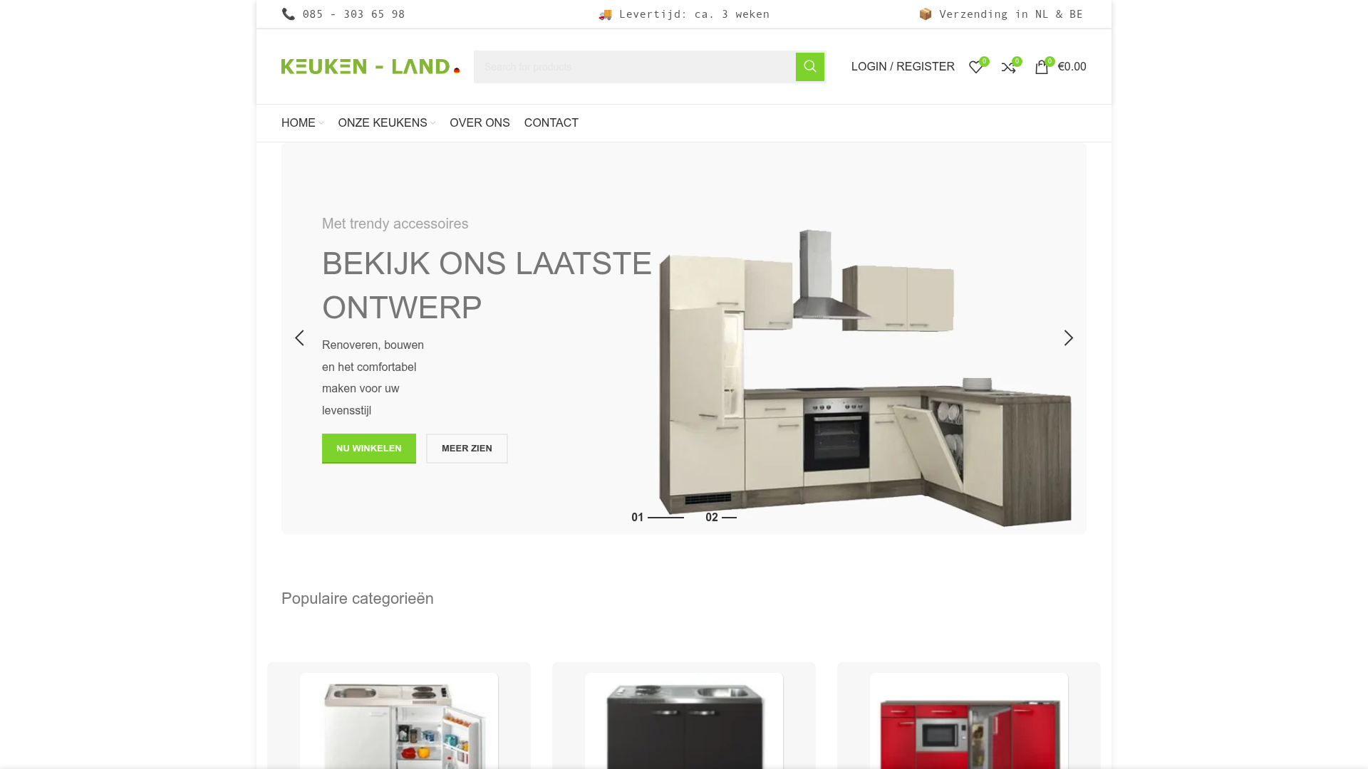 Screenshot van keuken-land.nl
