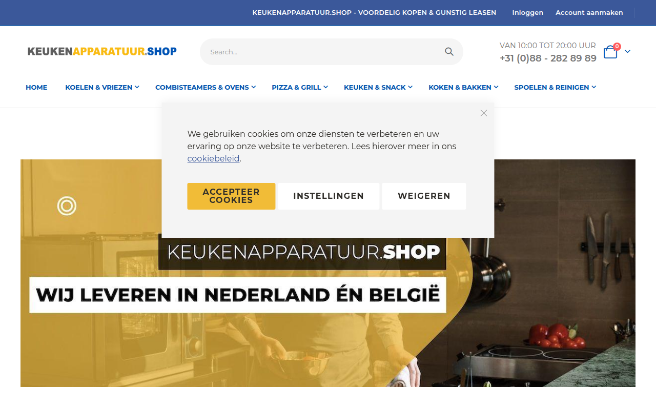 Screenshot van keukenapparatuur.shop