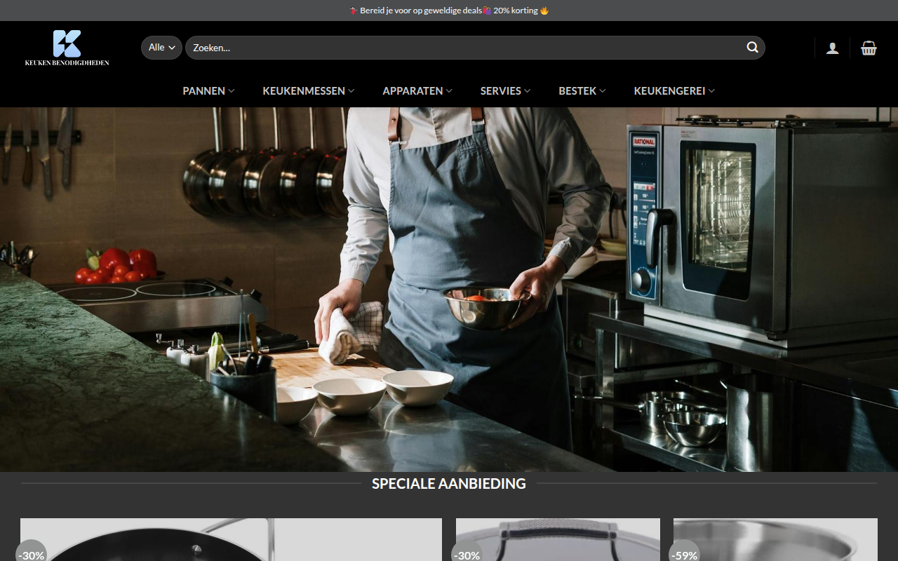 Screenshot van keukengereiaanbieding.com