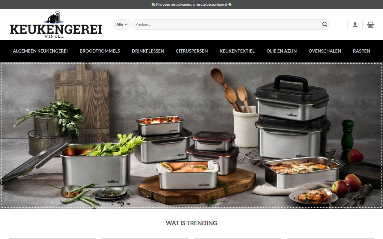Screenshot van keukengereiwinkel.com