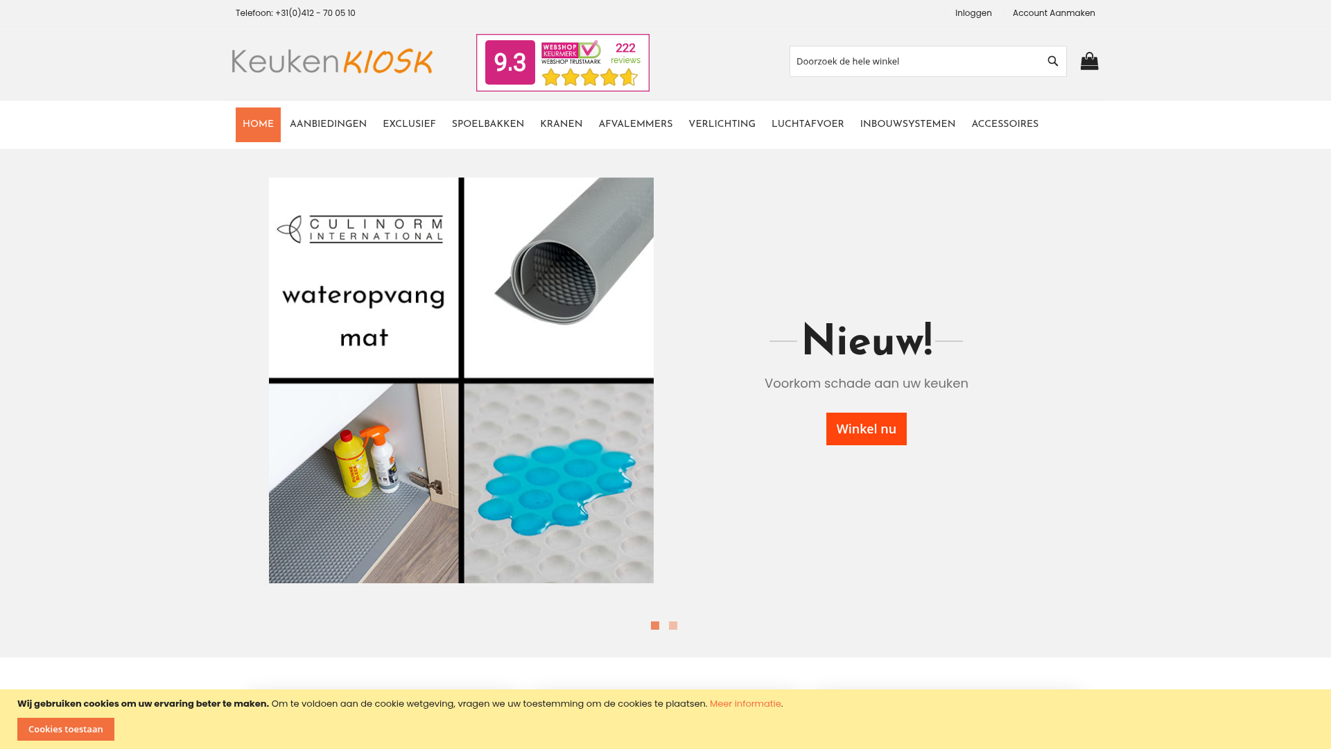 Screenshot van keukenkiosk.nl