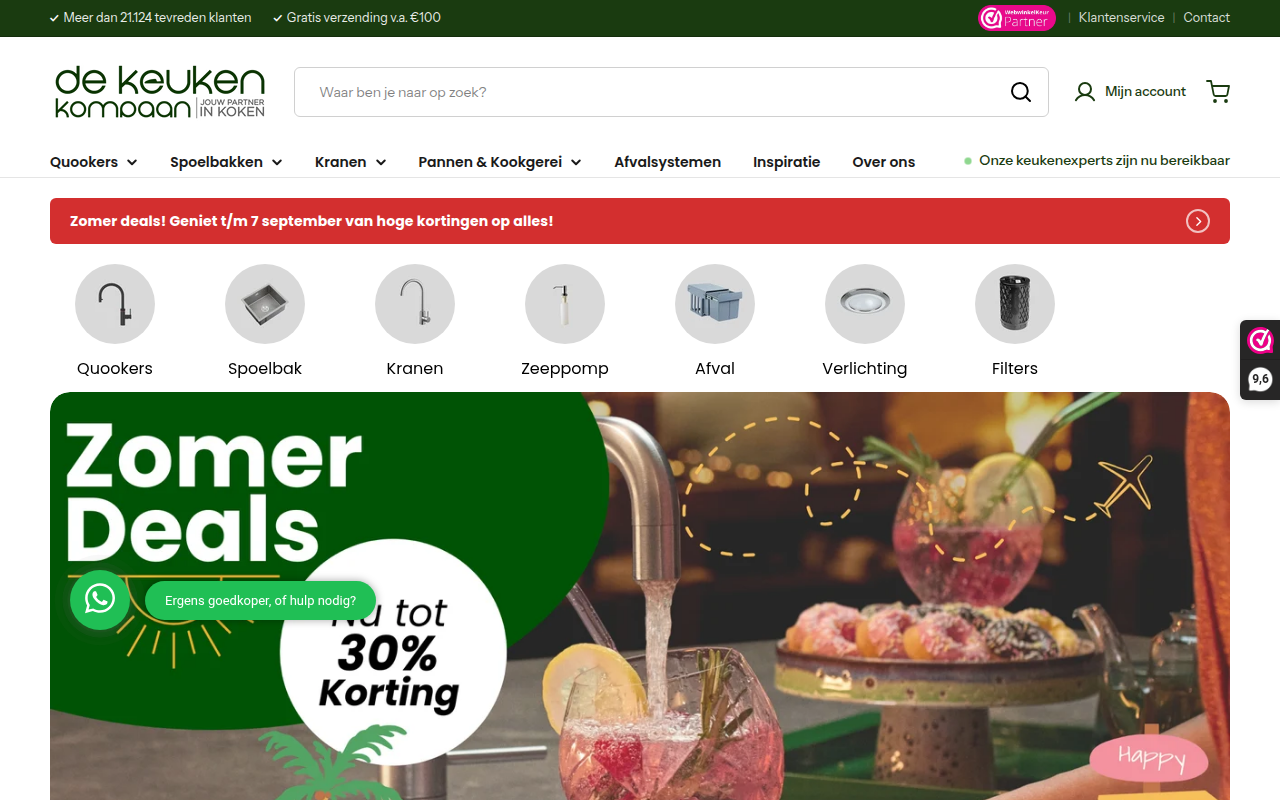 Screenshot van keukenkompaan.nl