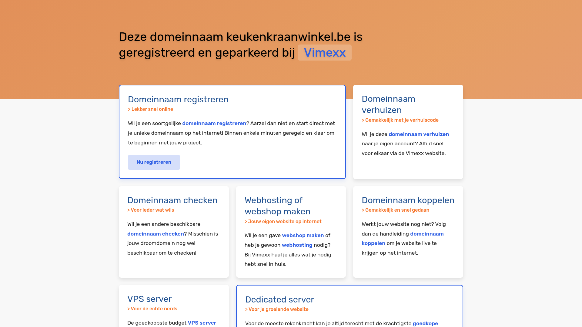 Screenshot van keukenkraanwinkel.be