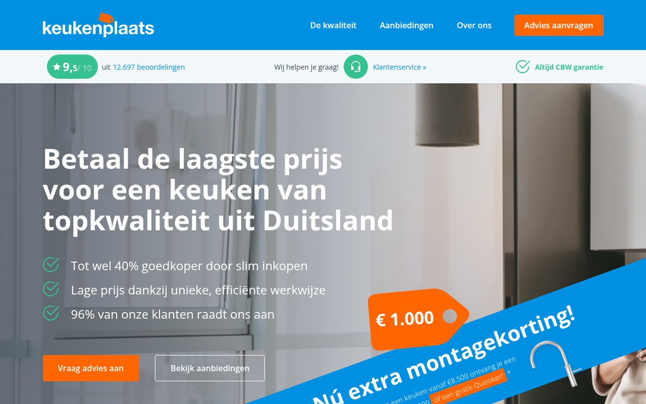 Screenshot van keukensduitsland.nl