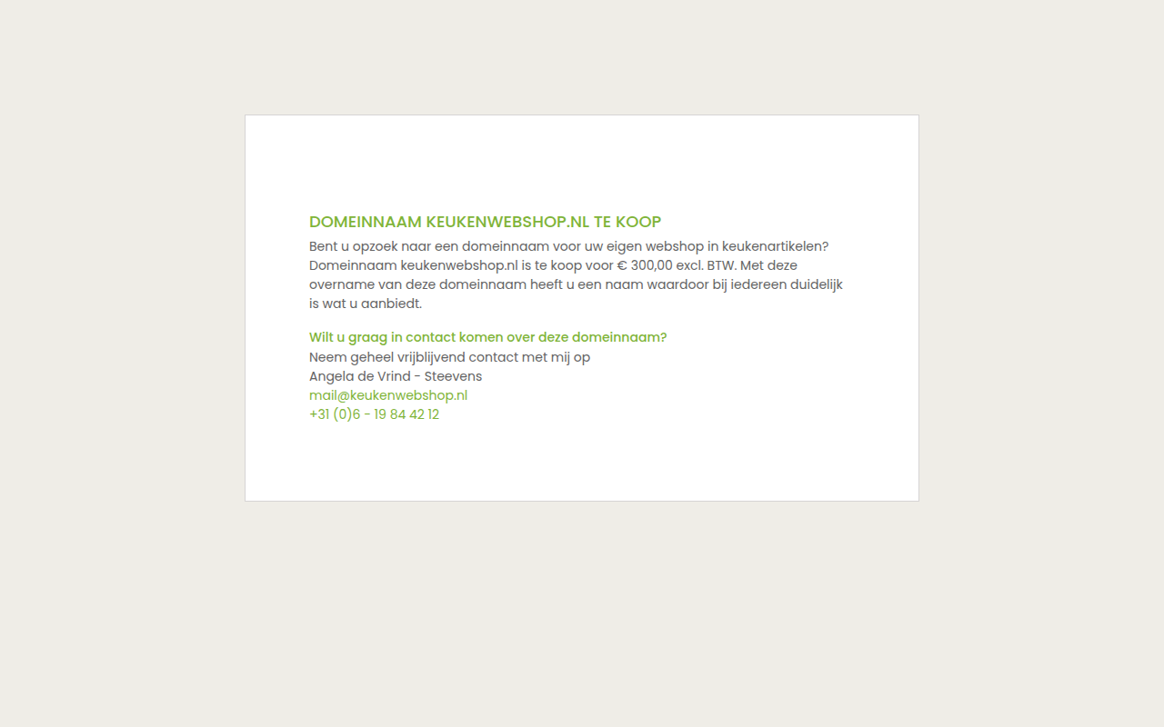 Screenshot van keukenwebshop.nl