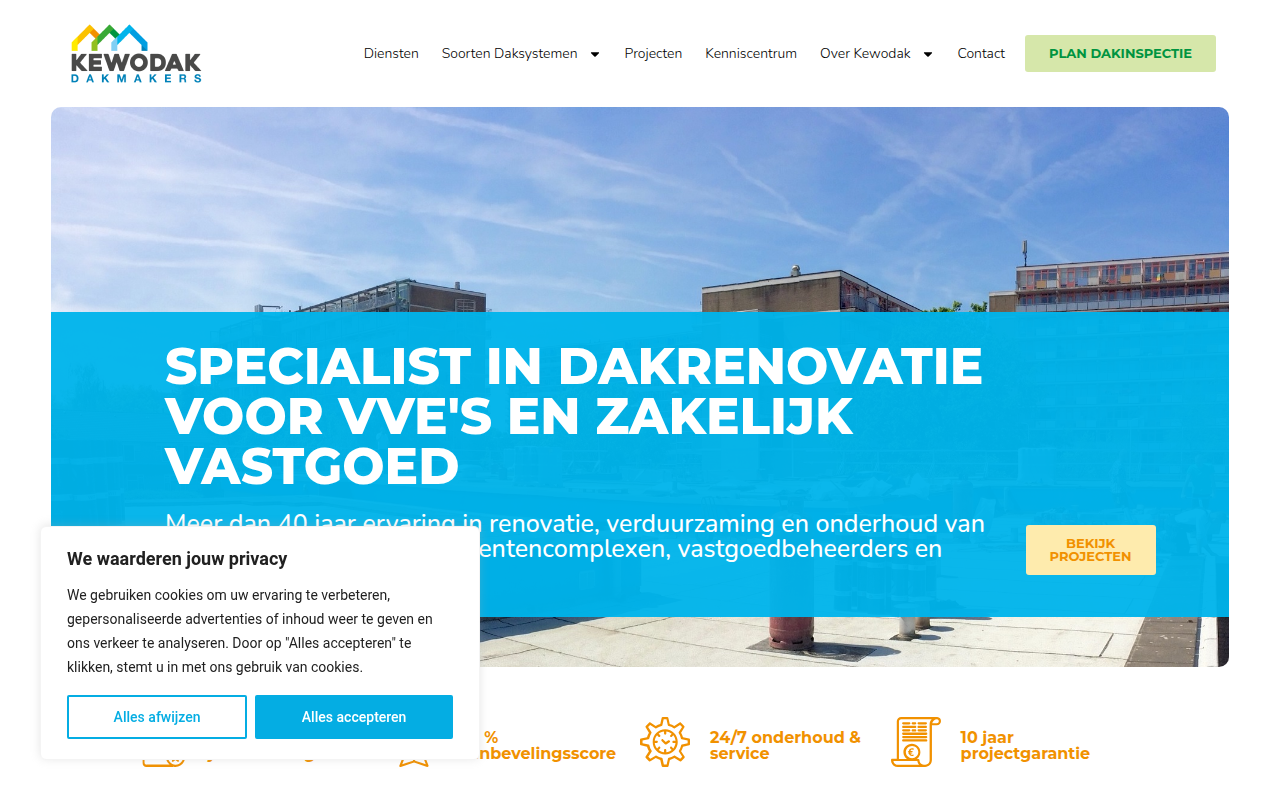 Screenshot van kewodak.nl