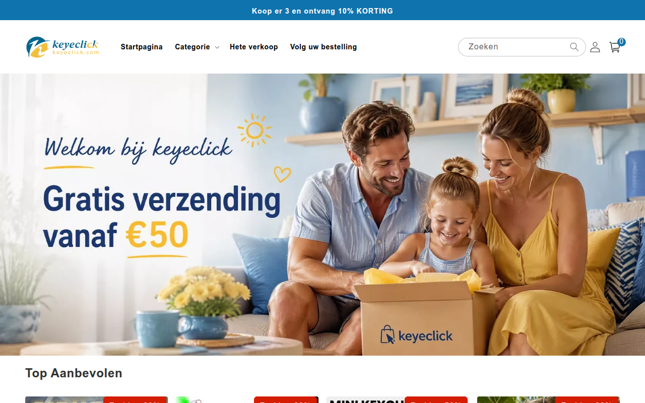 Screenshot van keyeclick.com