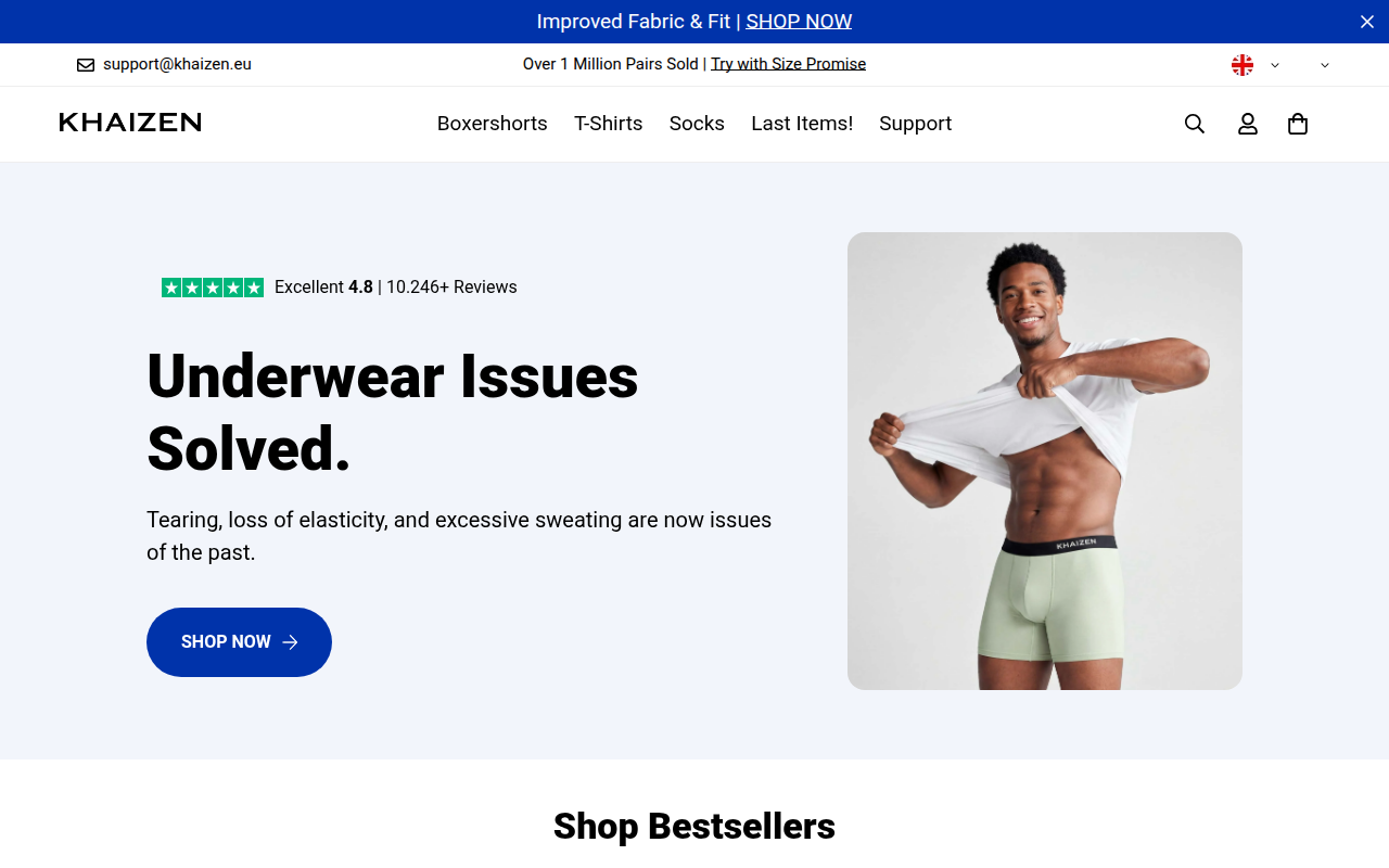 Screenshot van khaizen.nl