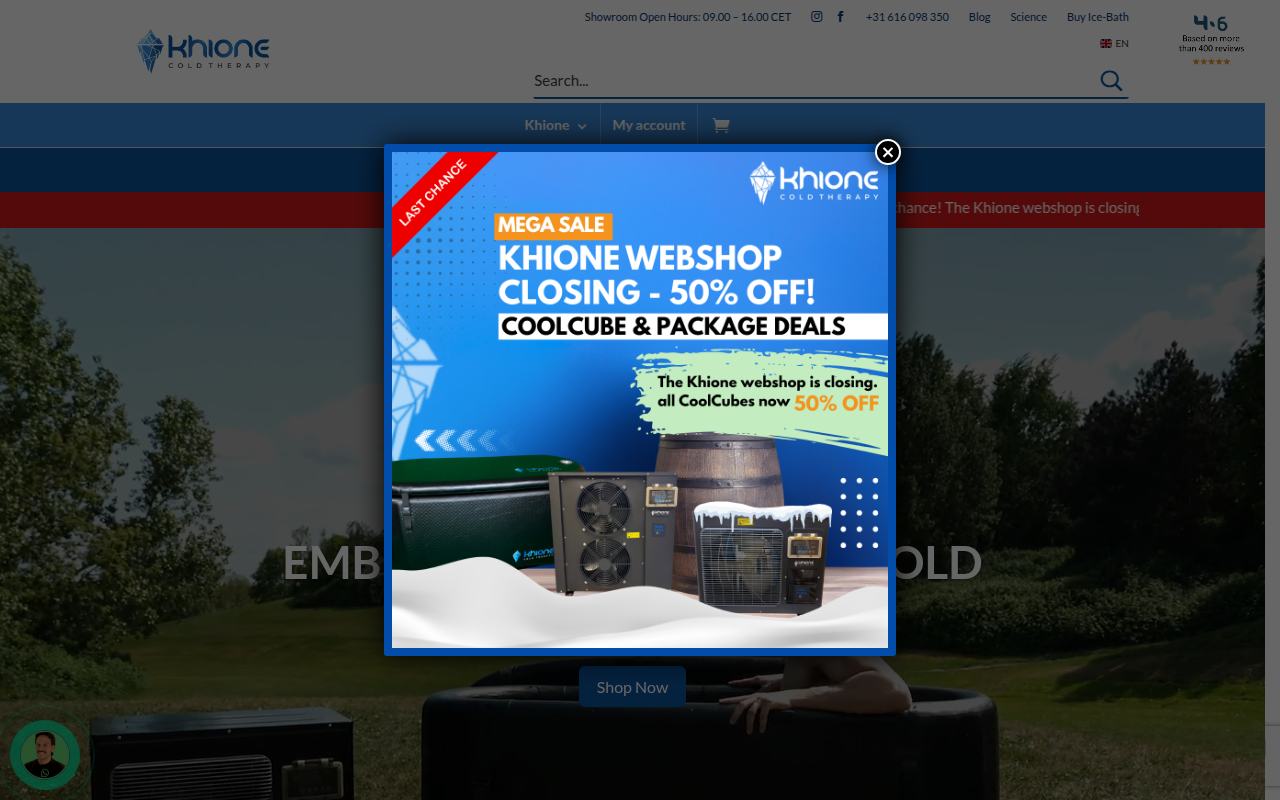 Screenshot van khione.store