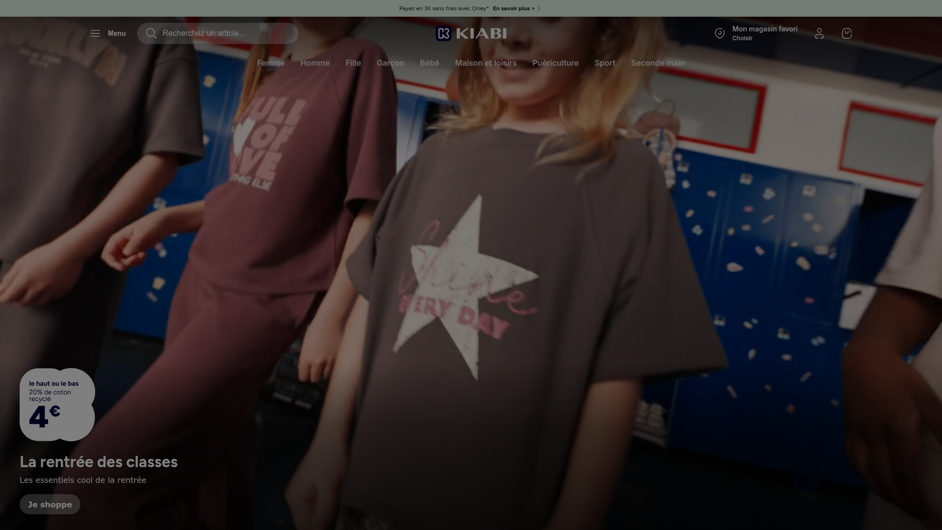 Screenshot van kiabi.com
