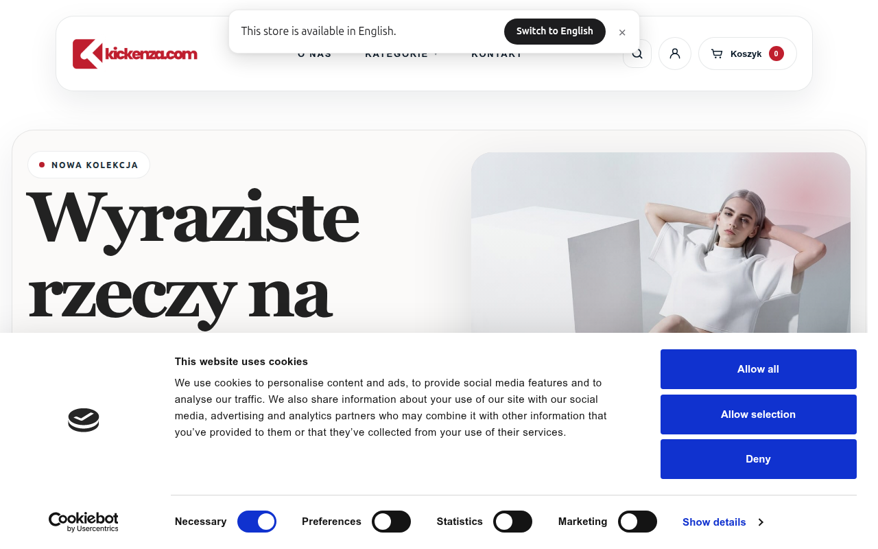 Screenshot van kickenza.com