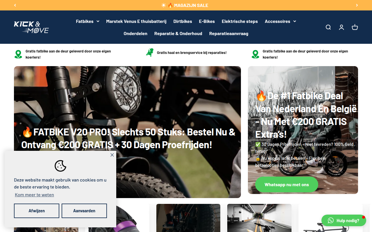 Screenshot van kickmove.nl