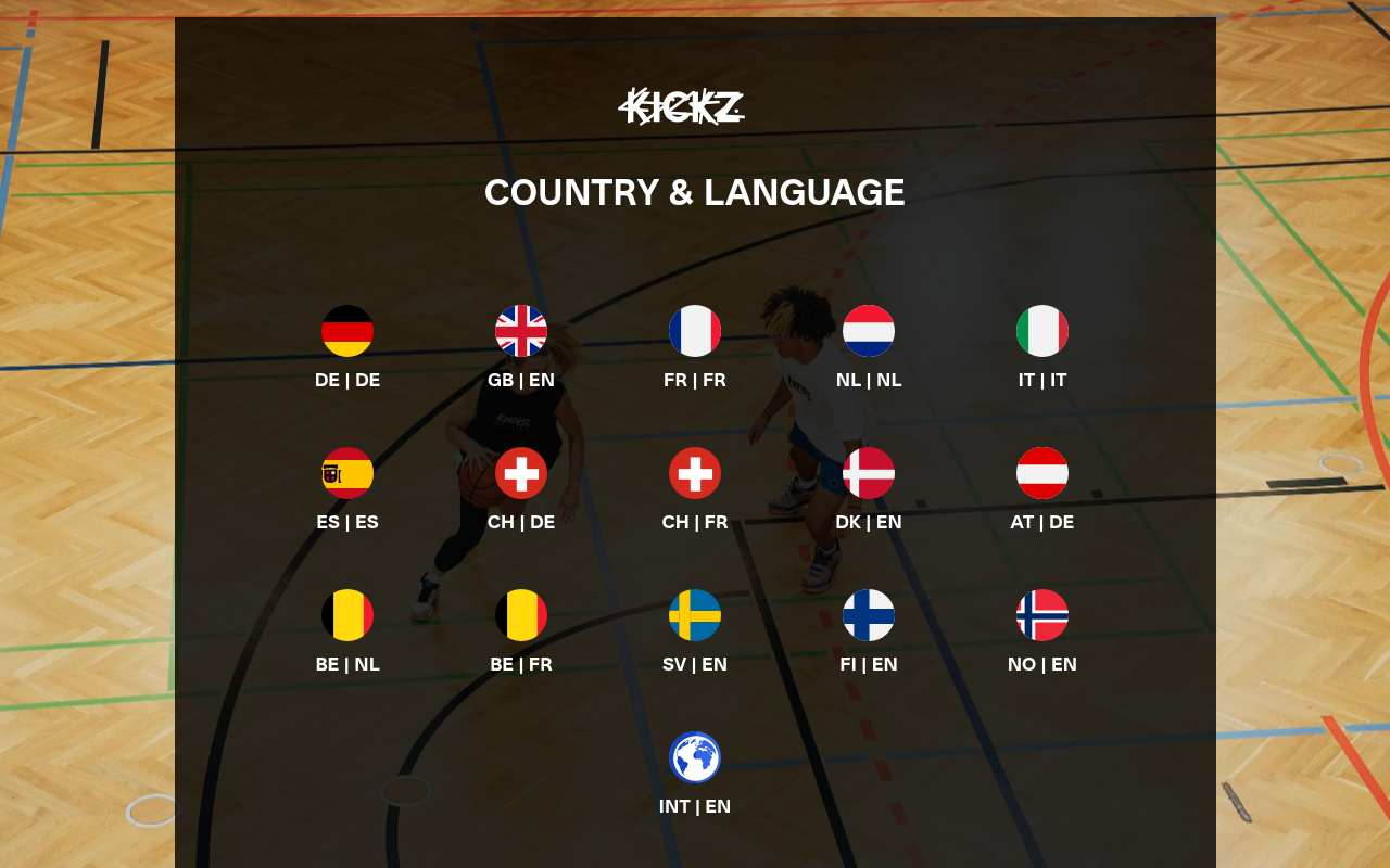 Screenshot van kickz.com