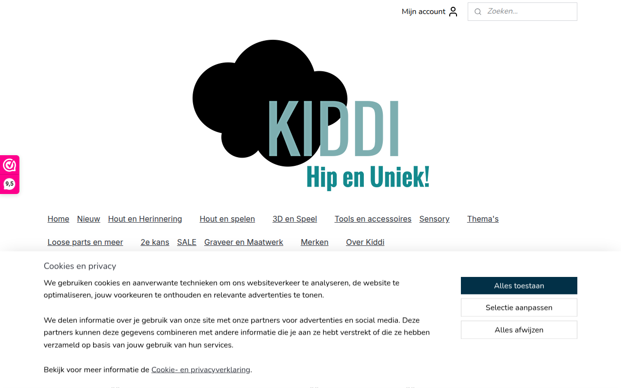 Screenshot van kiddi-shop.nl