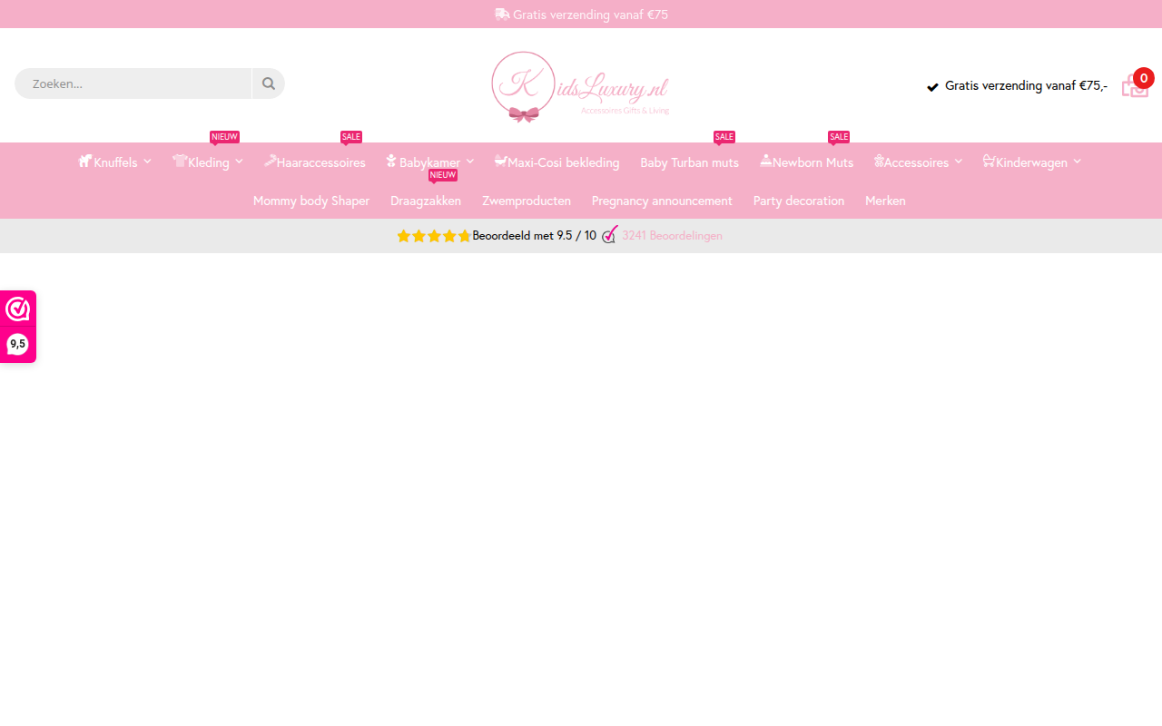 Screenshot van kidsluxury.nl