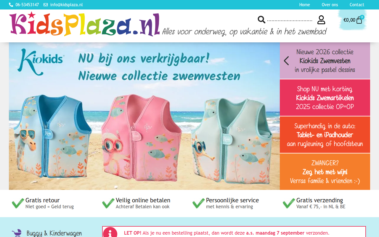 Screenshot van kidsplaza.nl