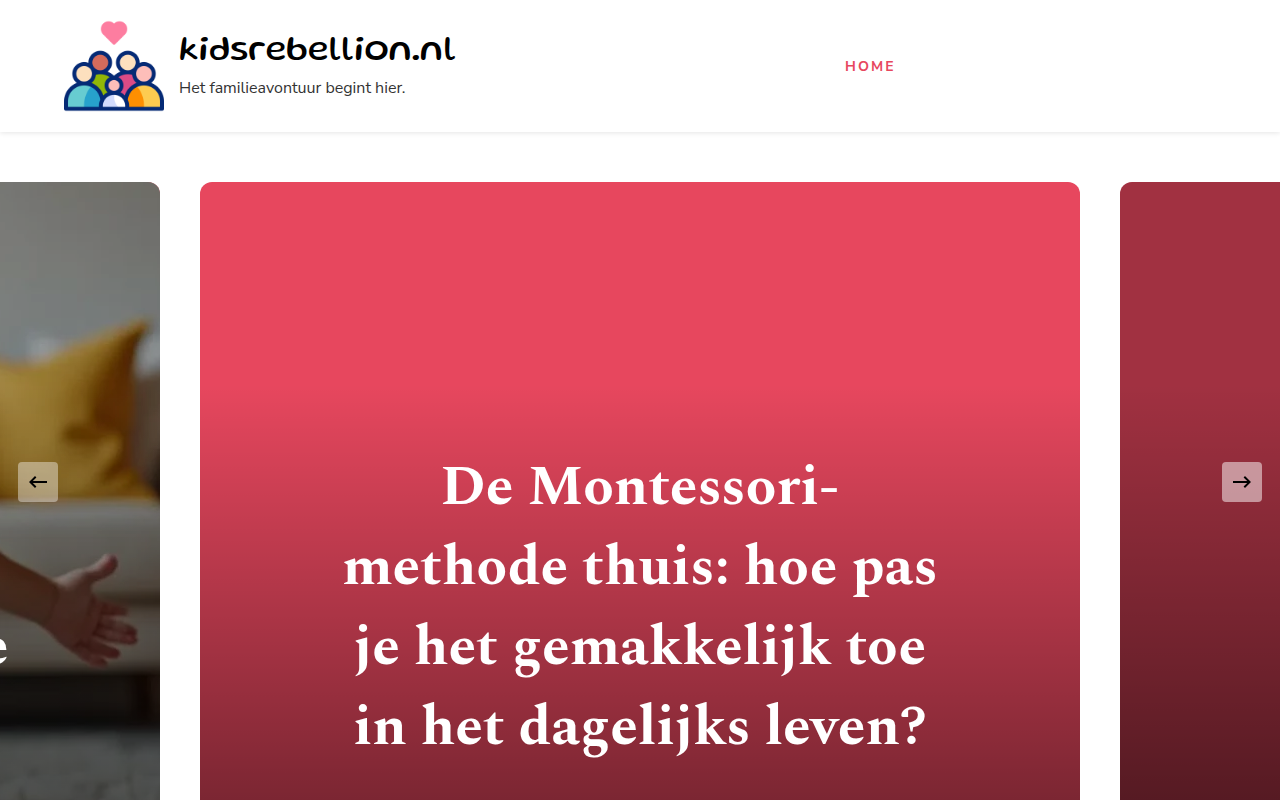 Screenshot van kidsrebellion.nl