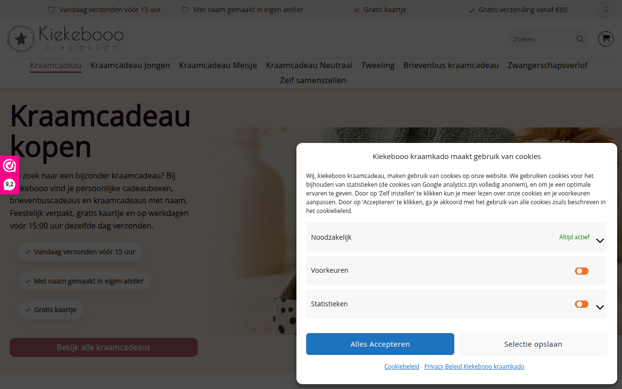 Screenshot van kiekebooo.nl