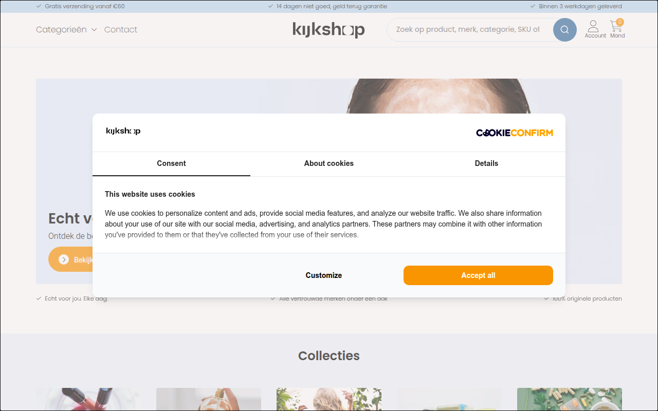 Screenshot van Kijkshop Online 