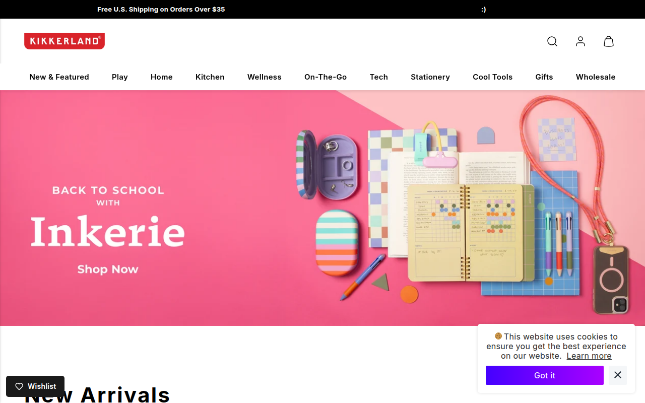 Screenshot van kikkerland.com