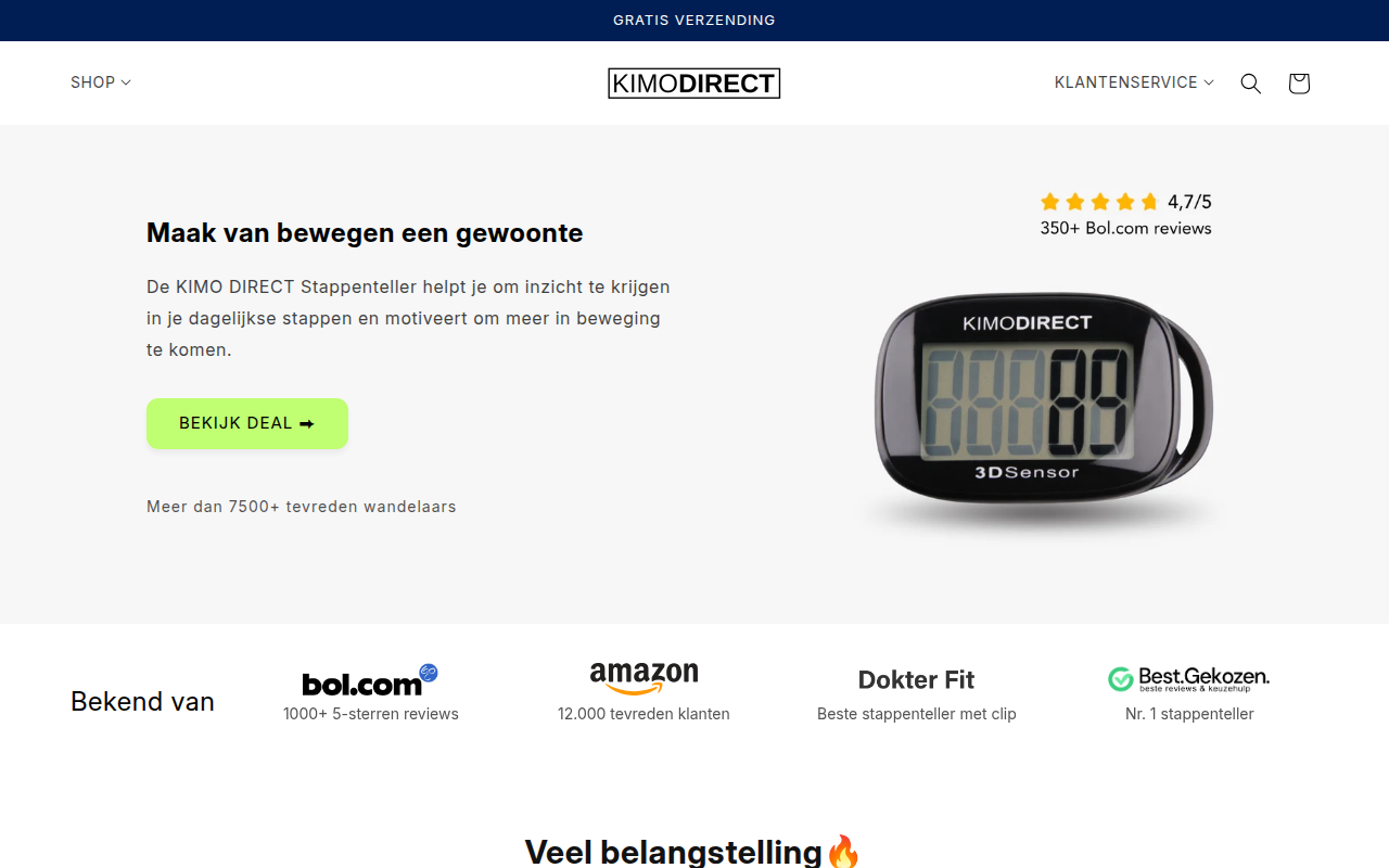 Screenshot van kimodirect.nl