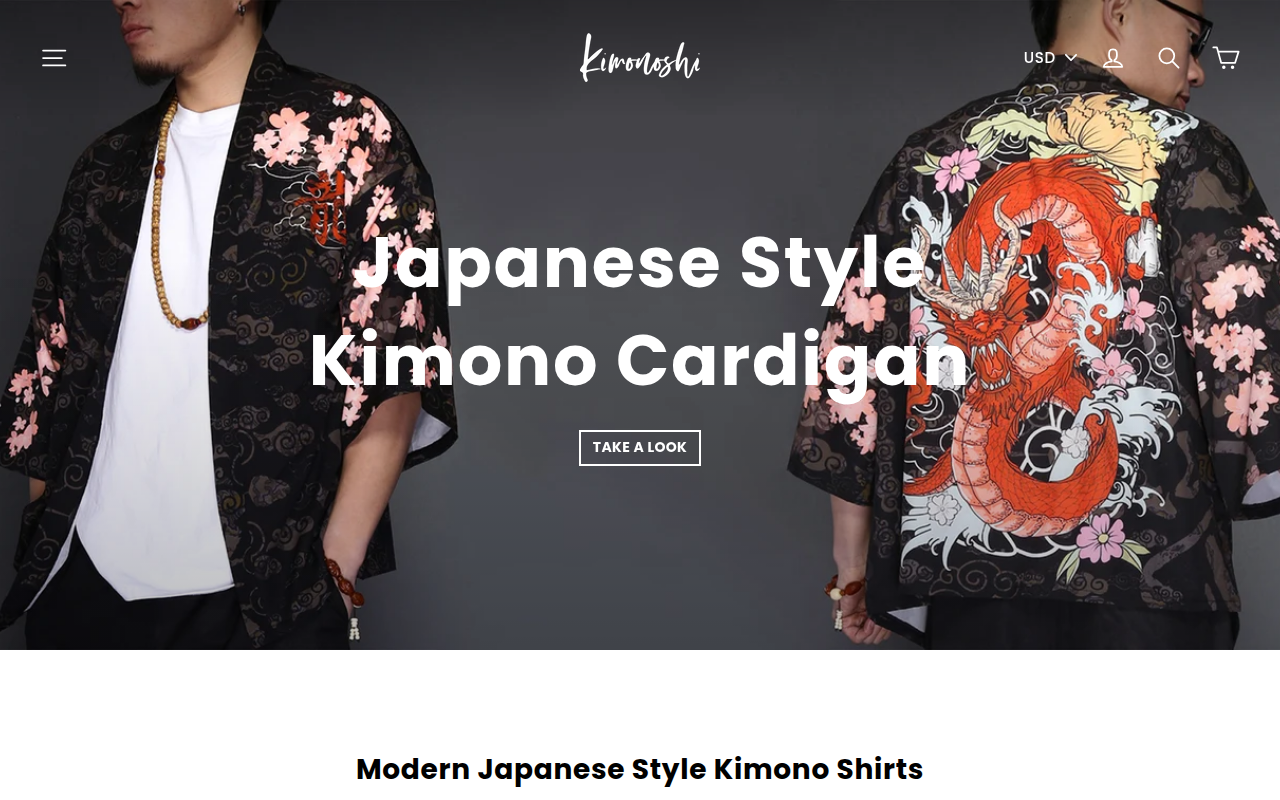 Screenshot van kimonoshi.com