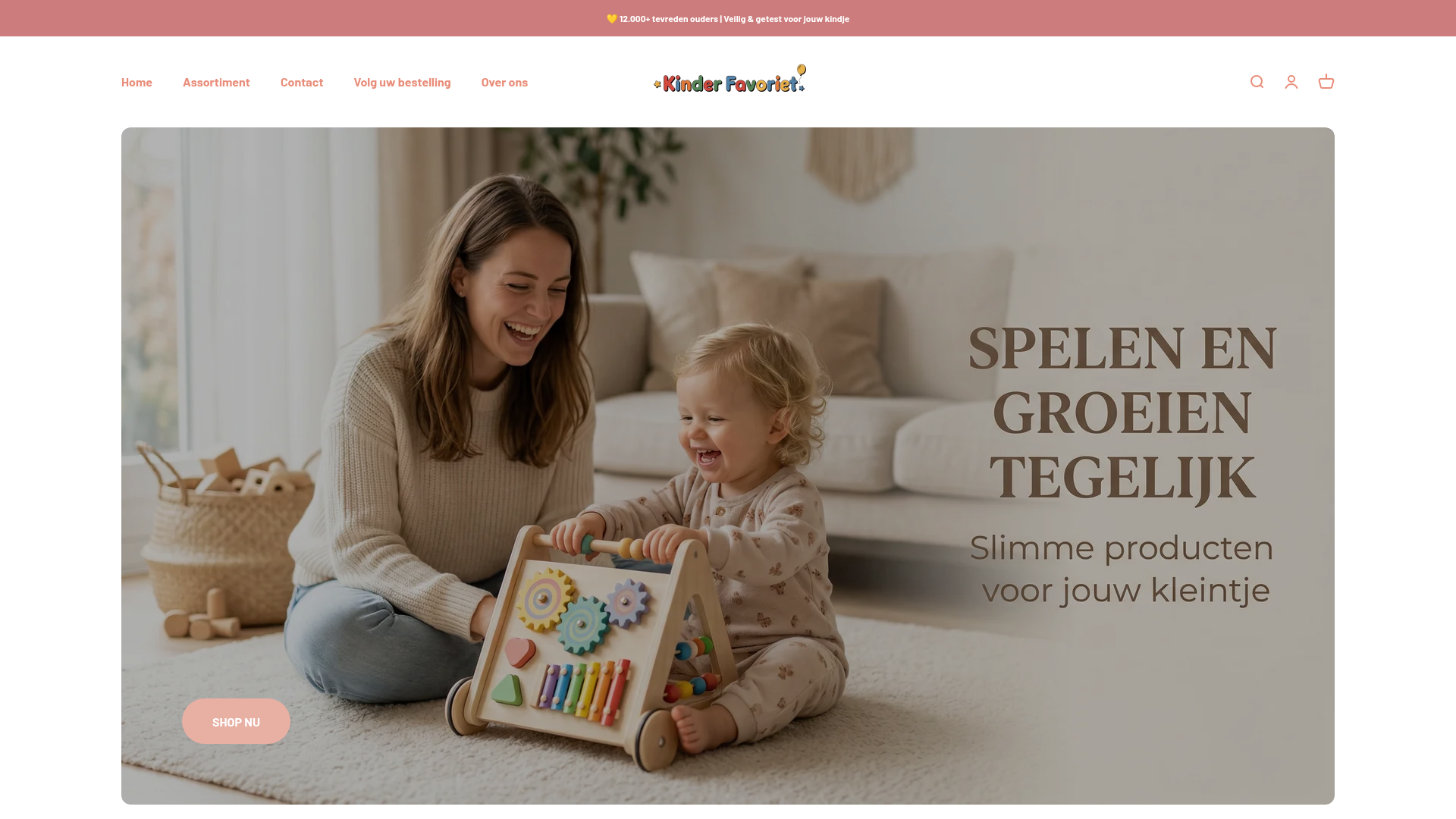 Screenshot van kinderfavoriet.nl