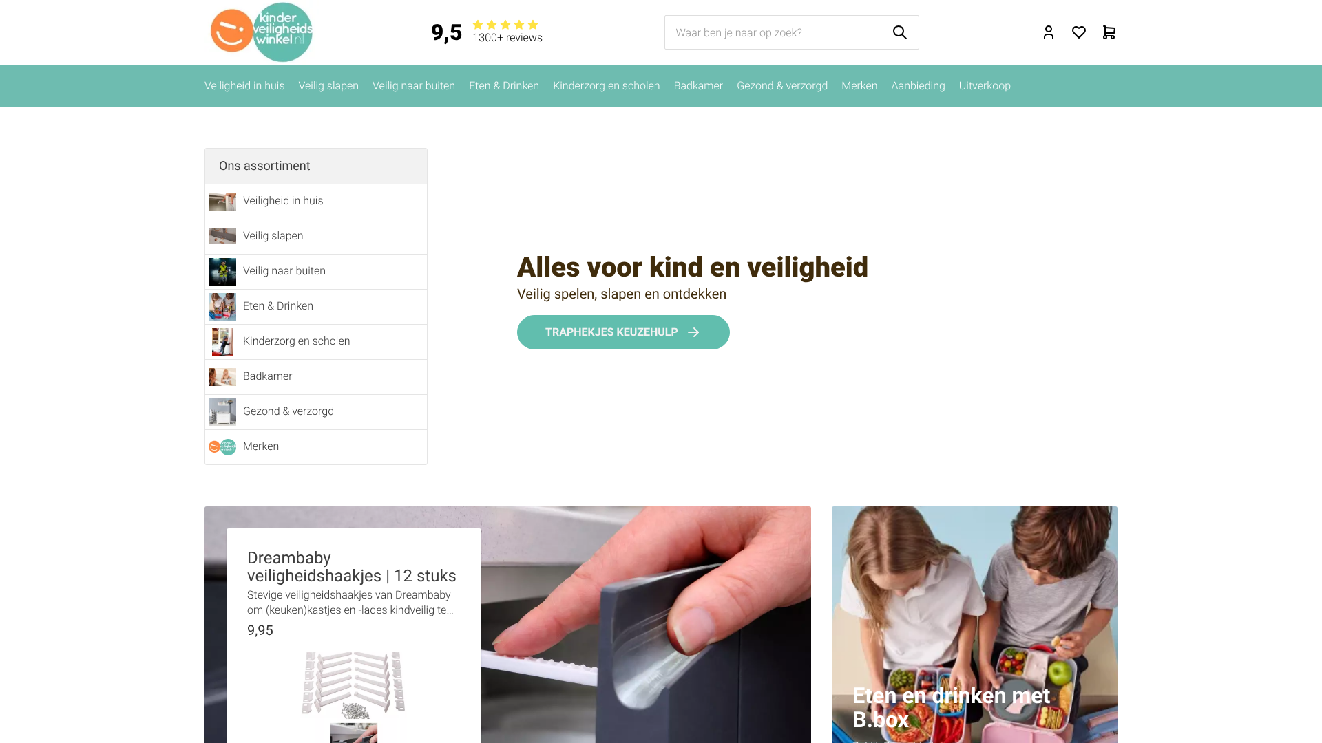 Screenshot van kinderveiligheidswinkel.nl