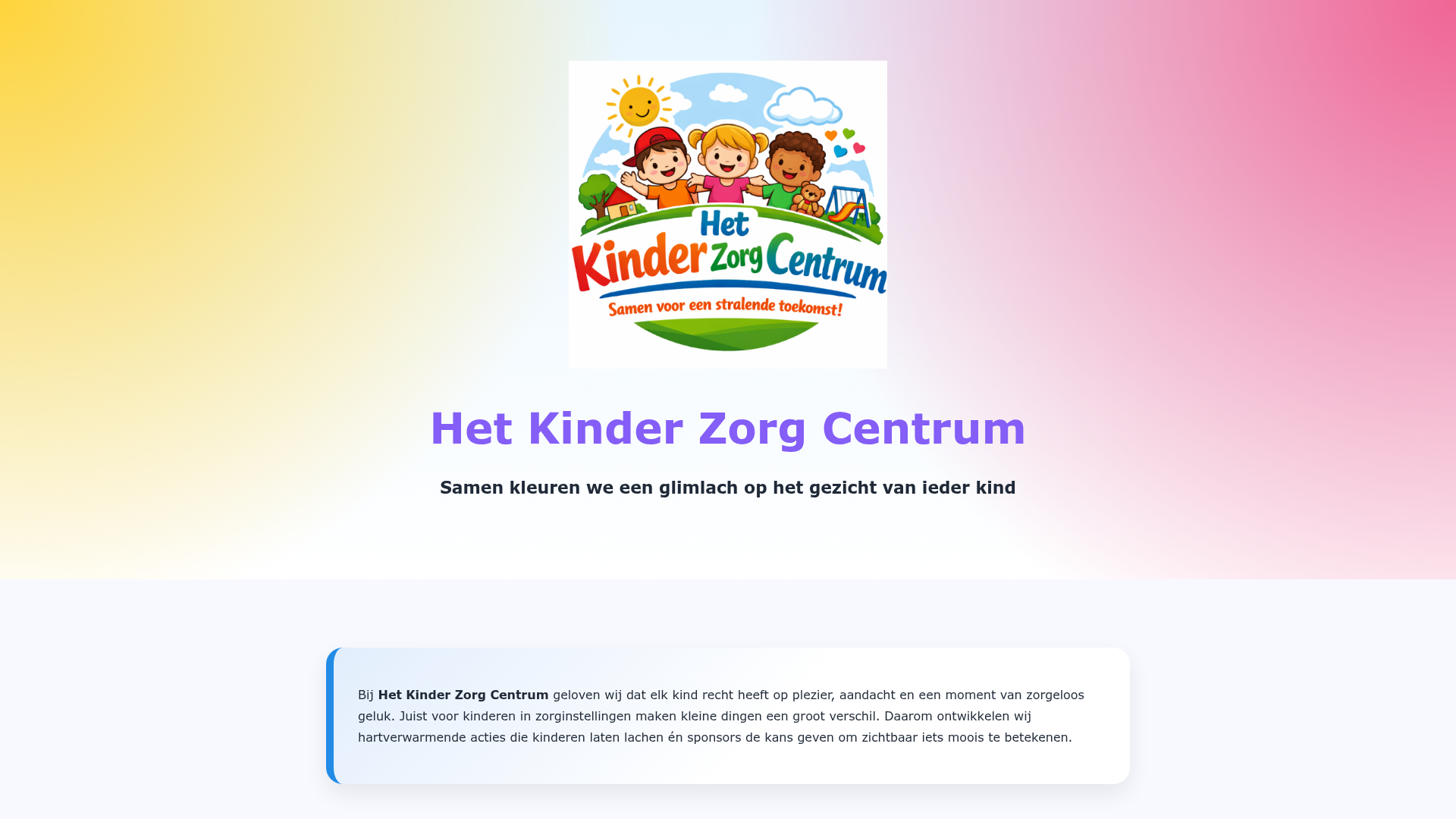 Screenshot van kinderzorgcentrum.nl