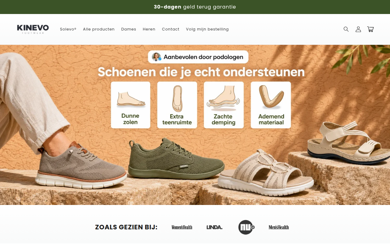 Screenshot van kinevo.nl