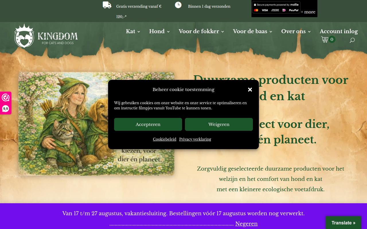 Screenshot van kingdomforcatsanddogs.com