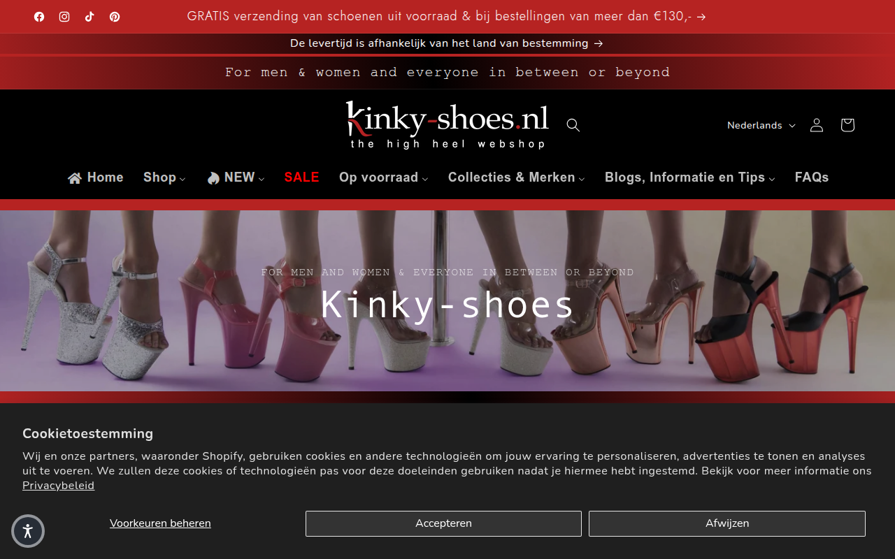 Screenshot van kinky-shoes.nl