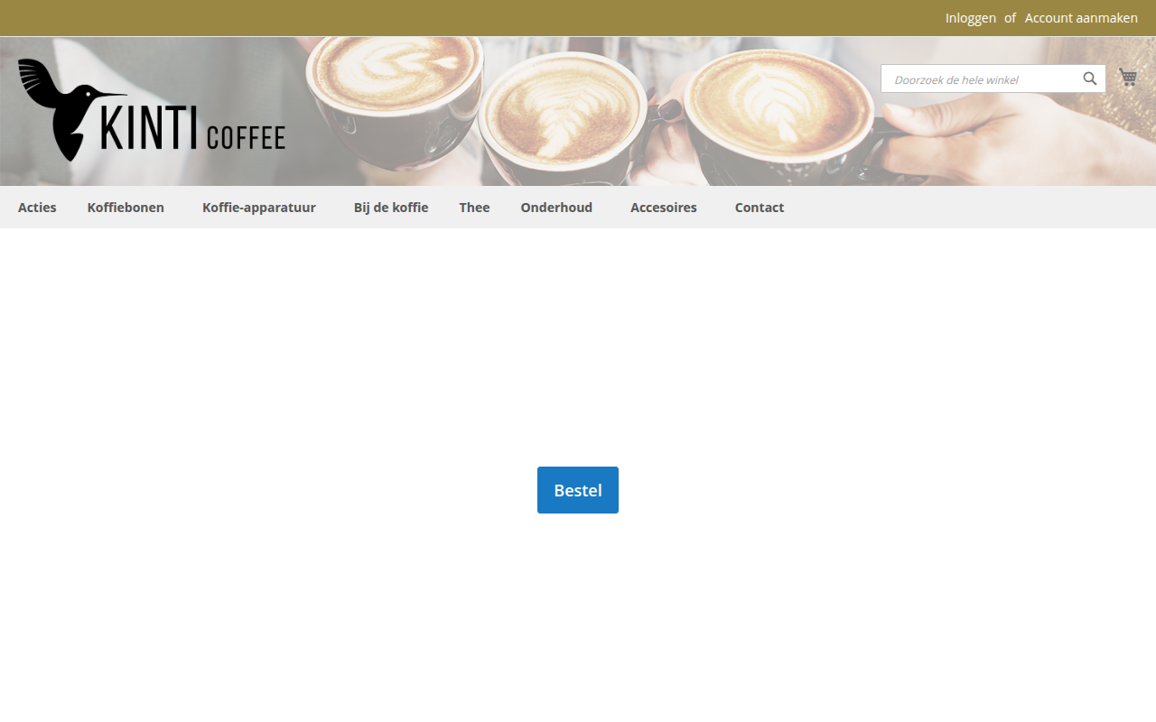 Screenshot van kinticoffee.nl