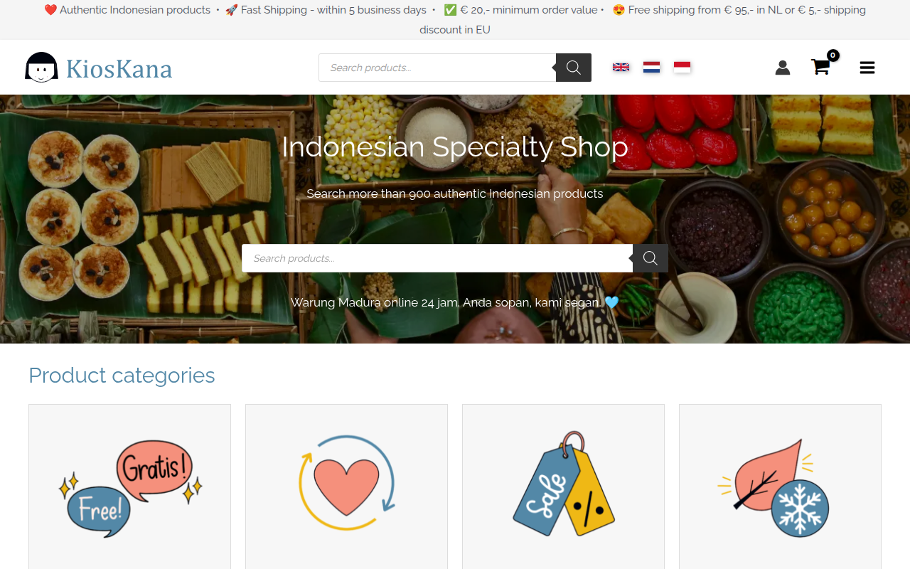 Screenshot van kioskana.com