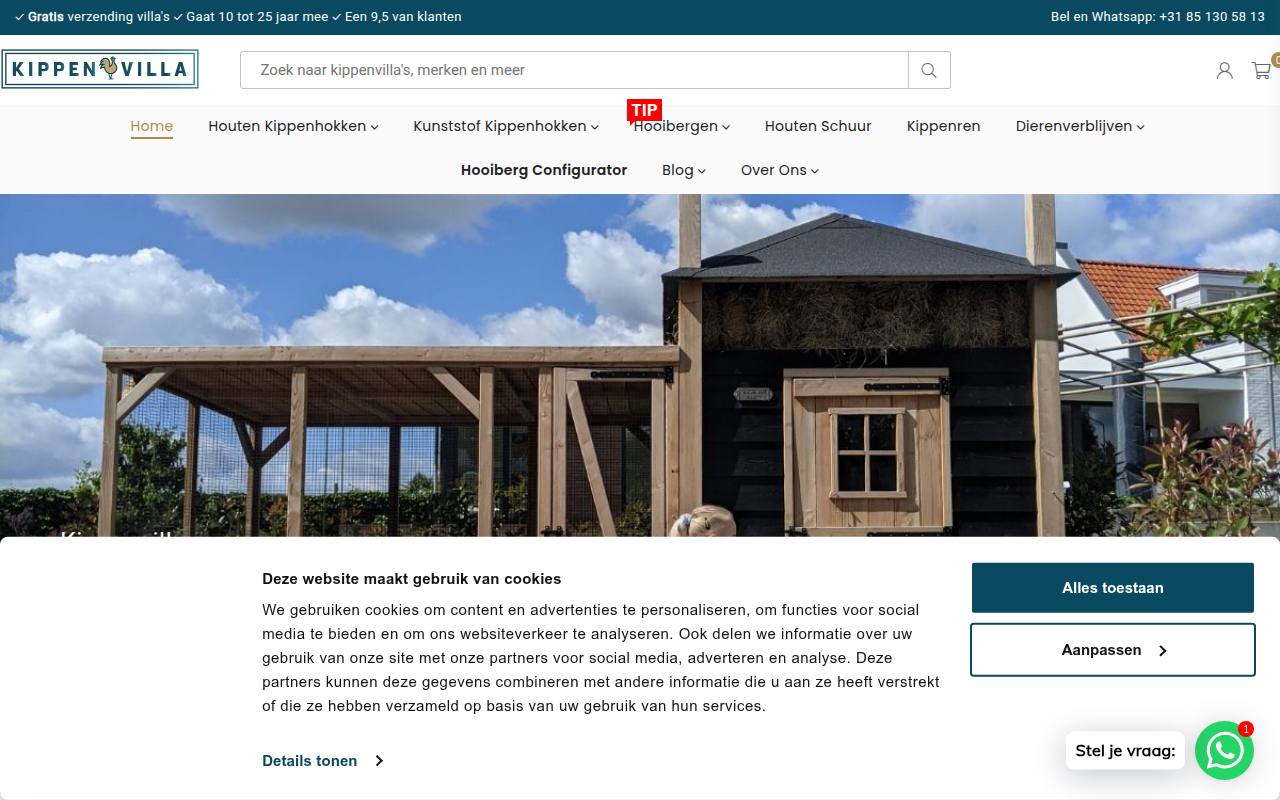 Screenshot van kippenvilla.nl