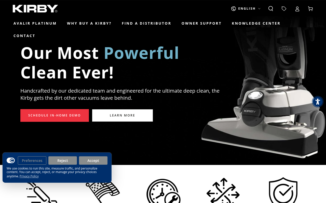 Screenshot van kirby.com
