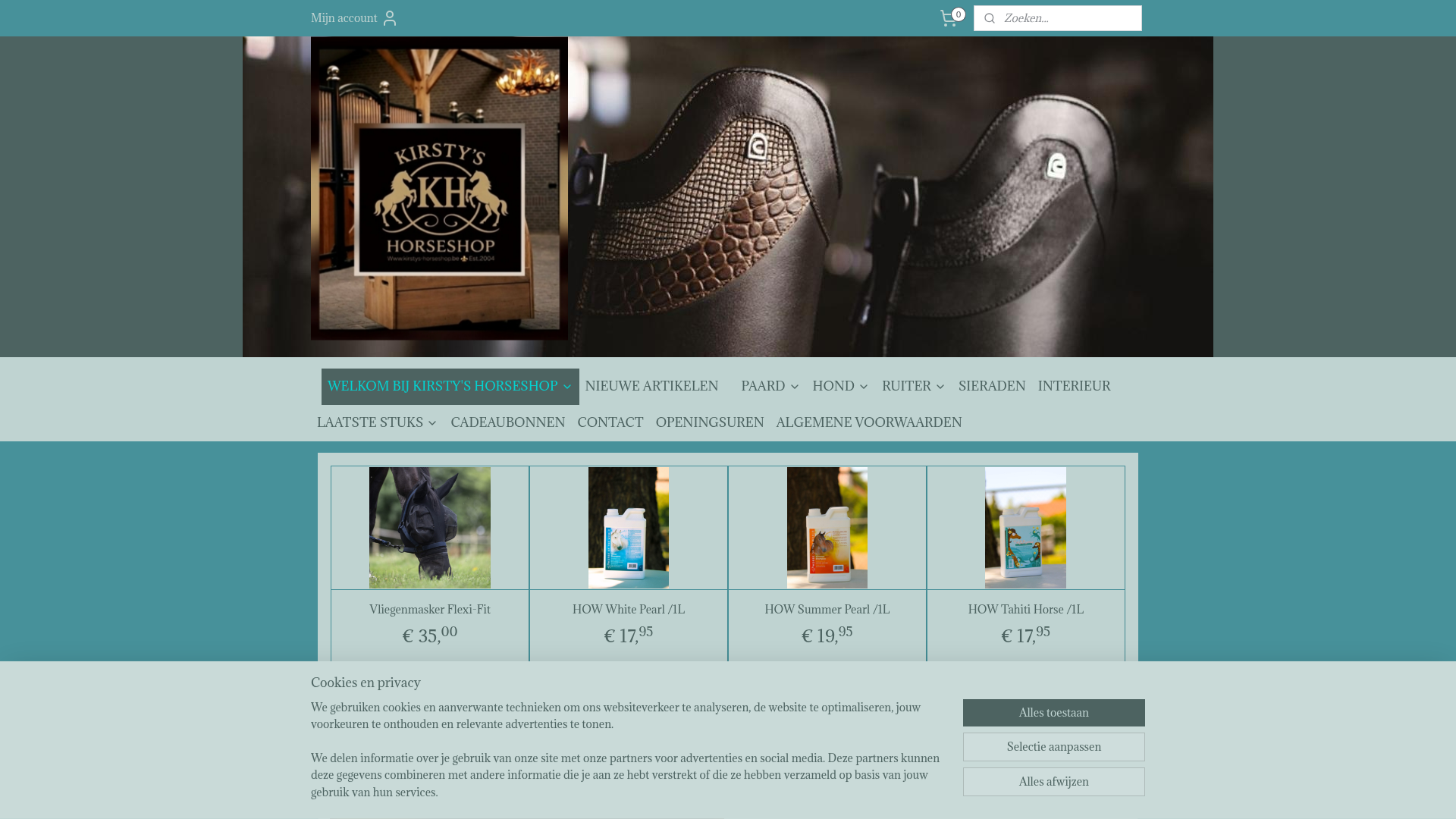 Screenshot van kirstys-horseshop.be