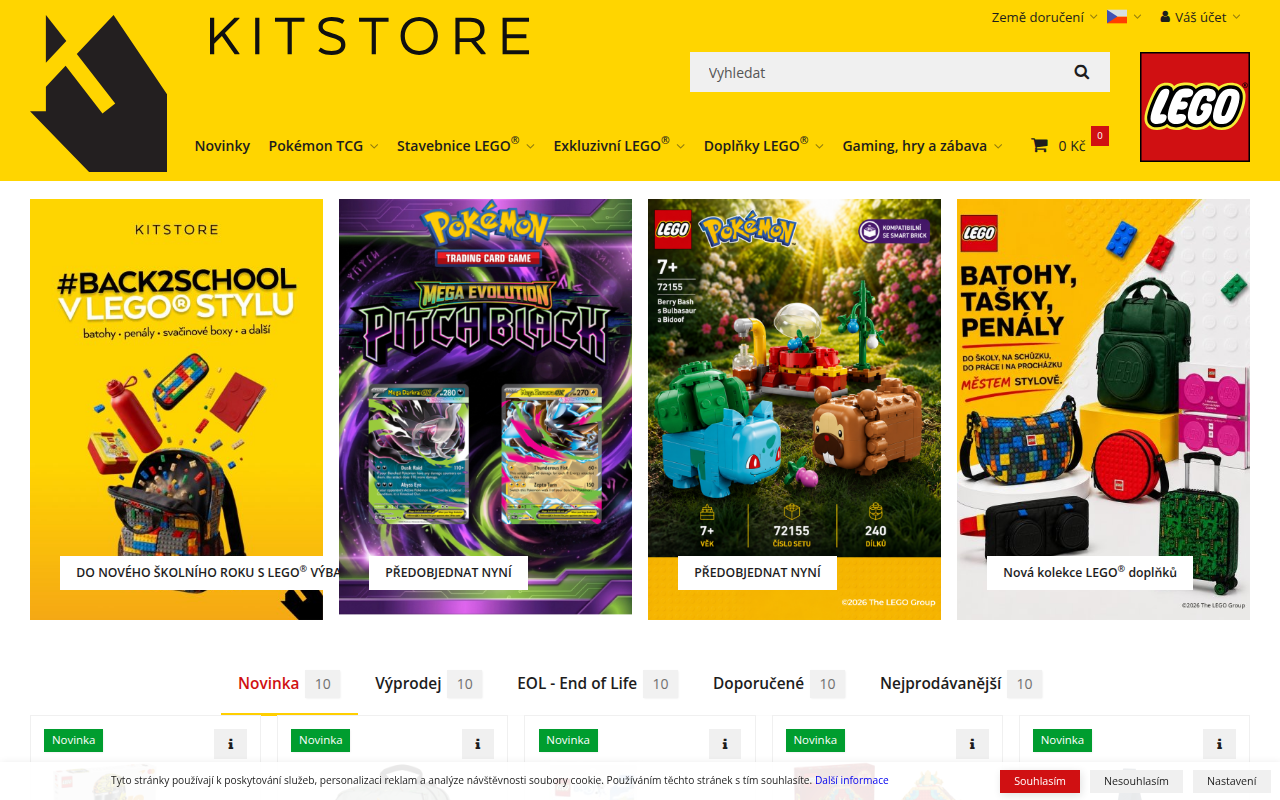 Screenshot van kitstore.cz