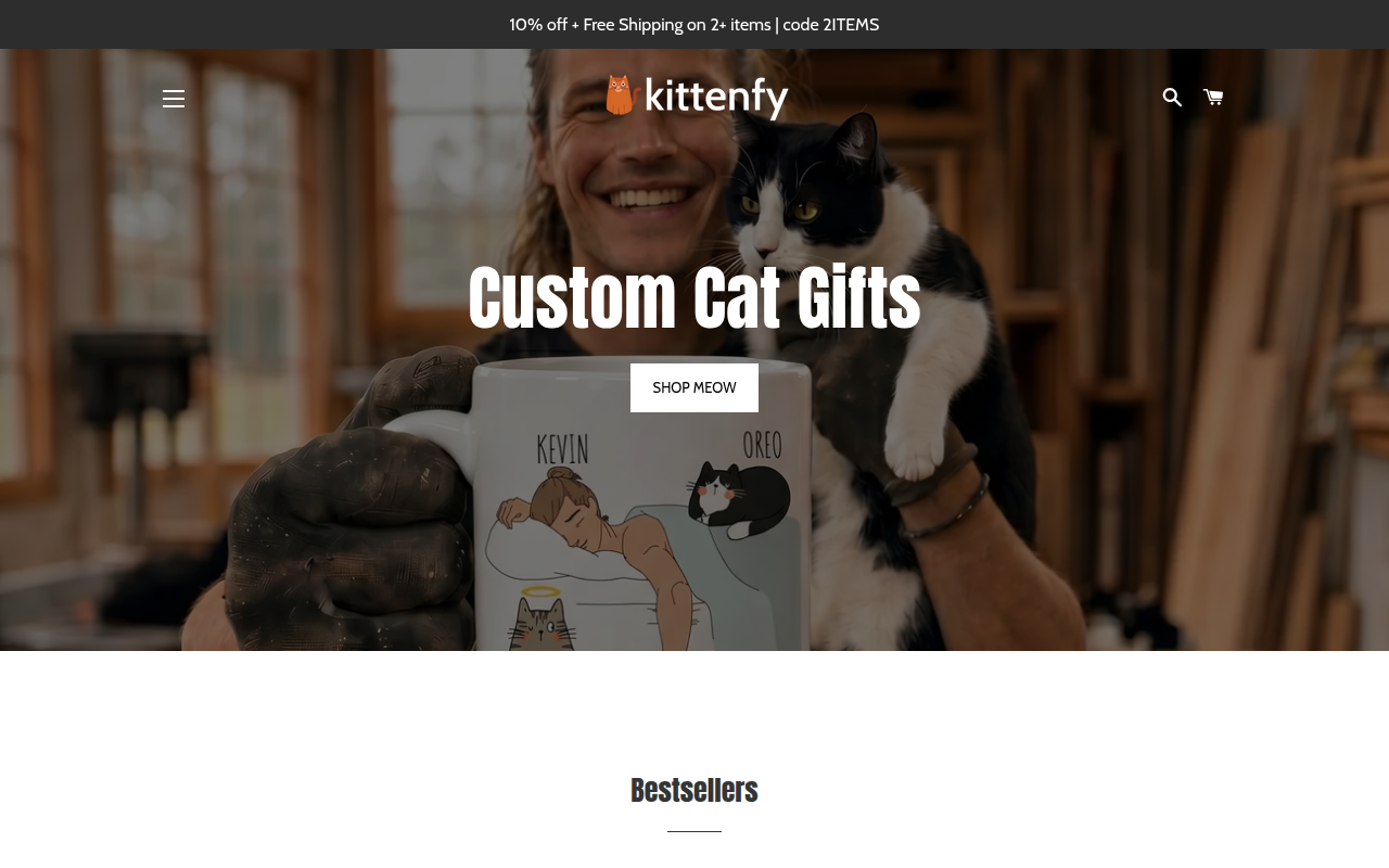 Screenshot van kittenfy.com