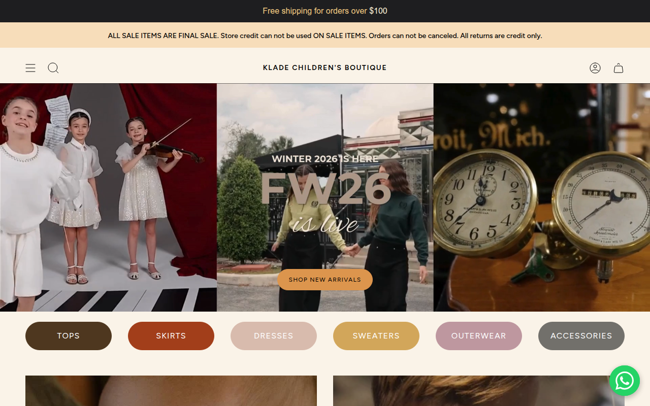 Screenshot van kladechildren.com
