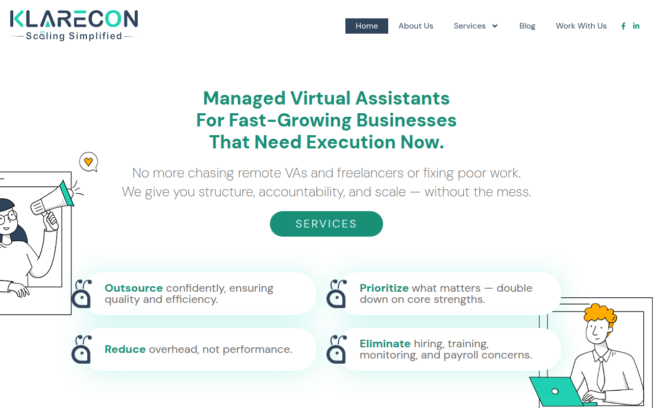 Screenshot van klarecon.com