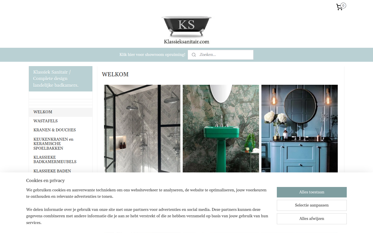 Screenshot van klassieksanitair.com